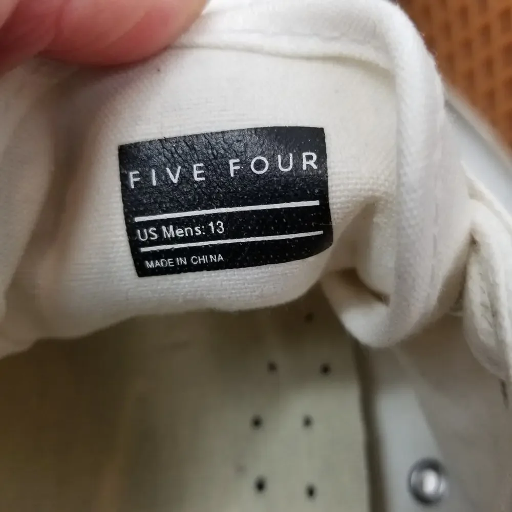 Five Four Men's Grayson White Canvas Sneakers NWOB Size 13
